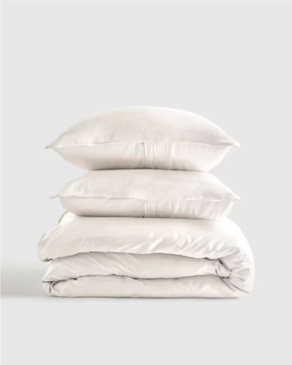 Quince Organic Viscose Bamboo King / Cal King Duvet Cover 2 Shams White